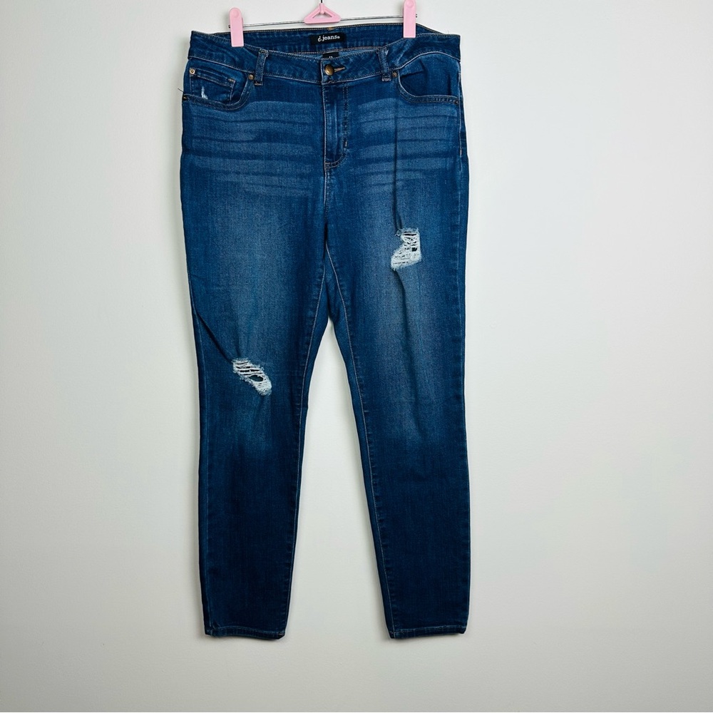 d. jeans Women's Deep Blue Ripped Skinny Jeans Size 12